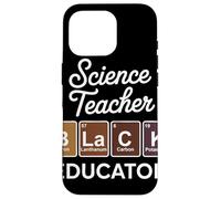 Science Teacher Black Educator Tableau Périodique Chimie Coque pour iPhone 16 Pro