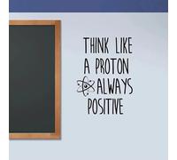 Science Wall Art Decal Penser comme un Proton Décor de classe Toujours encouragement positif Motivation Wall Words Sticker 57X78CM