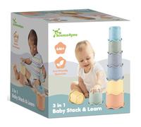 Science4you Gobelets Empilables Bébé 3 en 1 - Jouet Bébé Empilable avec 6 Gobelets, Bain Plage Intérieur, 6 9 12 Mois+