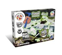 Science4you - Kit de Fouille de Fossiles 4 en 1 - Excaver et Assembler 4 Dinosaures Qui Brille dans l'obscurité, 43 pièces: T-Rex, Triceratops, Velociraptor et Stegosaurus - Jouet pour Enfants +6 Ans
