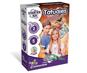 Science4you Starter Kit Tatouages - Jouet scientifique et éducatif Multi8 ans (80002586) Multicolore 694 g 5 unités (Pack de 1)