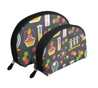 Sciences de la Chimie, Trousse de Maquillage Coquille Femme Petit Porte-Monnaie Trousse de Toilette Trousse à cosmétiques 2 pièces