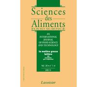 Sciences des aliments vol 30 n 14 2011la matiere grasse lai - Collectif - Technique Et Documentation - broché - Livre