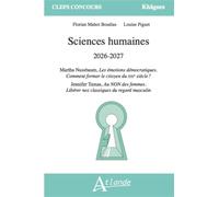 Sciences Humaines 2026-2027: Martha Nussbaum, Les émotions démocratiques. Comment former le citoyen du XXIe siècle ? ; Jennifer Tamas, Au NON des femmes. Libérer nos classiques du regard masculin