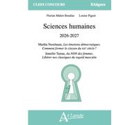 Sciences Humaines 2026-2027 Martha Nussbaum, Les émotions démocratiques. Comment former le citoyen du XXIe siècle ? ; Jennifer Tamas, Au NON des femmes. Libérer nos classiques du regard masculin - Flo