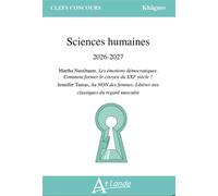 Sciences Humaines 2026-2027: Martha Nussbaum, Les émotions démocratiques. Comment former le citoyen du XXIe siècle ? ; Jennifer Tamas, Au NON des femmes. Libérer nos classiques du regard masculin