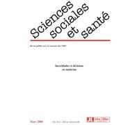 Revue Sciences Sociales et Santé Vol. 26 n°1 Mars 2008