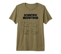 Scientific Meowthod Chat Science Math Jeu de Mots STEM T-Shirt Haut de Gamme