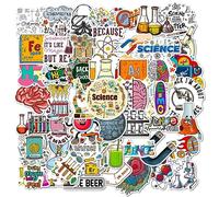 Scientifique 50pcs Naturelles Science Laboratory Biologie Physique Chimie Éducatifs Stickers Étanche pour Ordinateur Portable, Téléphone, Moto, Vélo