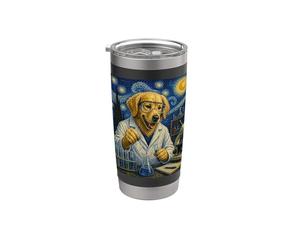 Scientist Golden Retriever Art Dog Science Lab Expérience Gobelet isotherme en acier inoxydable double paroi