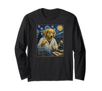 Scientist Golden Retriever Art Dog Science Lab Expérience Manche Longue