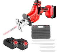 Scies Alternatives, Avec 4 Lames De Scie / 2 Batteries 21v, 0-4000 Tr/min Pour Le Bois Et Le Métal, Les Arbres, La Découpe Du Pvc Et Chargeur Rapide