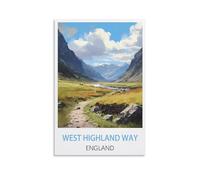 Scies Casse-têtes de 1000 pièces, Affiches West Highland Way England Puzzle Jeu de décompression pour Adultes Puzzle pour élèves Jouets pour Enfants Cadeaux d’Anniversaire de Noël 52x38cm