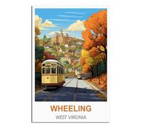 Scies Casse-têtes de 1000 pièces, Wheeling West Virginia Décor Anniversaire Jouet Cadeau pour Hommes, Femmes, Seniors 38x52cm
