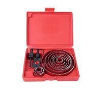 Scies Cloche Bois Acier 16 Pièces Rouge, Coupe Précise et Facile - Usage Bois PVC Plastique, Foret Électrique Compatible