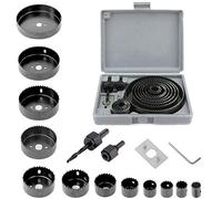 Scies Cloches 16 Pièces, Coffret de Scie Trépan avec Lames de Scie 19-127 mm et Plaque d'installation, pour Bois Metaux Platre Panneau de Liège PVC