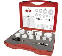 Scies-cloches bimétal HSS-Co8, 12 pcs RUKO 126303 19 mm, 22 mm, 25 mm, 29 mm, 35 mm, 38 mm, 44 mm, 51 mm, 57 mm, 64 mm Cobalt 12