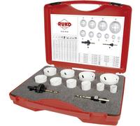 Scies-cloches bimétal HSS-Co8, 12 pcs RUKO 126303 19 mm, 22 mm, 25 mm, 29 mm, 35 mm, 38 mm, 44 mm, 51 mm, 57 mm, 64 mm Cobalt 12