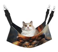 SciFi Lion Hamac pour chat à suspendre dans une cage - Lit doux pour animal domestique avec sangles réglables et crochets en métal - Lit réversible double face à suspendre - Hamac de couchage doux