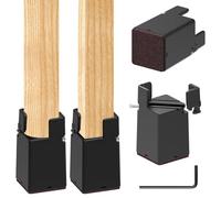SciFiVisi 4 pièces rehausseurs de Meuble 7,5cm, Ajustables rehausseurs de Meuble avec Pinces à vis, Charge Lourde pour Pieds carrés Ronds 22-42 mm Compatible chaises Lits (Noir 7,5cm)