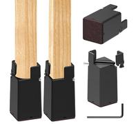 SciFiVisi Lot de 4 rehausseurs de meubles élargis de 10 cm, pour pieds de chaise carrés et ronds de 30 à 60 mm de large, avec pince à vis