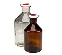 SCILABWARE 251555 Flacon à réactif, en verre sodocalcique, verre ambré, capacité 100 mL (Pack de 10)