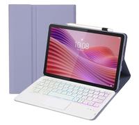 SCIMIN Étui de protection pour clavier Lenovo Tab K10 Gen 2 10,1" (TB311FU / TB311XU), clavier sans fil Bluetooth | Clavier rétroéclairé | Souris tactile