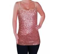 Scintillant Paillette Lanière Gilet Top Cami Paillettes Sans manches Camisole