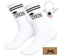 Scinzene Cadeau de réussite aux examens 2026 Coffret de chaussettes porte-bonheur, cadeau de Bachelor avec chaussettes, carte et enveloppe, baccalauréat, master, porte-bonheur de motivation pour les