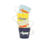 Scion Mr Fox SC-0239 Lot de 4 tasses à expresso en porcelaine Multicolore 9,2 x 7 x 6 cm