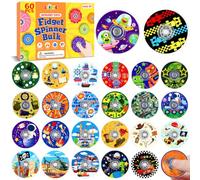 SCIONE 60 Pcs Fidget Spinner Aventure Cadeau Enfant Noël en Vrac | Lot de 60 fidget spinners aventure avec boîte. Cadeau de Noël & calendrier de l'Avent parfait pour enfants dès 3 ans.