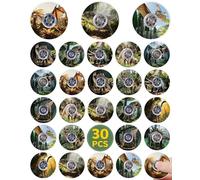 SCIONE Lot de 30 Mini Fidget Spinners Dinosaures Jurassic pour Enfants, Mini Lots pour Jeux de Passe-Passe, Jouets Sensoriels, Idéaux comme Récompenses de adeaux de Fête d'Anniversaire (4 cm)