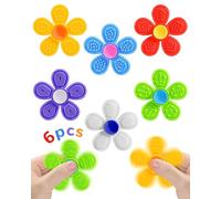 SCIONE Lot de 6 Hand Spinners en Silicone Texturé - Set de Fidget Spinners Sensoriels pour Enfants et Adultes | Outils Silencieux pour Autisme et TDAH en Classe