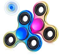 SCIONE Pack de 2 Fidget Spinners Dégradé Or-Bleu & Rose-Or - Jouets Sensoriels Silencieux pour Récompenses de adeaux d’Anniversaire, Apaisement TDAH & Anxiété