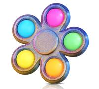 Scione Pop Spinner Imprimé en 3D - Jouet Sensoriel Silencieux pour Bureau & École, Popper Anti-Stress avec Design Silencieux, Outil de Concentration TDAH - Violet Or Bleu