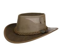 Scippis Chapeau en Cuir Brandon Mesh Crown chapeau de cowboy (M (56-57 cm) - marron)
