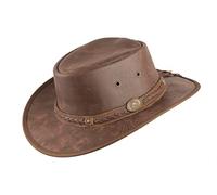 Scippis Chapeau en Cuir Springbrook Chapeau de Cowboy Chapeau Outback (XL (60-61 cm) - châtain)