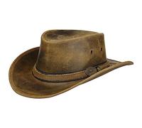Scippis Chapeau Western Irving Cowhide Chapeau en Cuir (S (54-55 cm) - Marron)