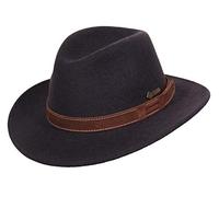 Scippis Paxton Chapeau Fedora Chapeau Western Chapeau de Pluie Chapeau de Plein air Chapeau en Laine Chapeau en Feutre (Noir, L)
