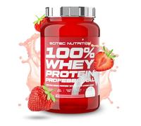 Scitec Nutrition 100% Whey Protein Professional - Amélioré avec des acides aminés supplémentaires et des enzymes digestives - Sans gluten - Sans huile de palme, 920 g, Fraise