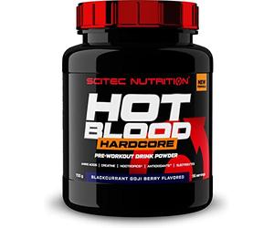 Scitec Nutrition Hot Blood Hardcore, Poudre de boisson pré-entraînement avec acides aminés et créatine, 700 g, Guarana