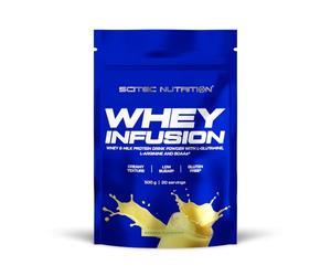 Scitec Nutrition Whey Infusion - Mélange protéiné crémeux au lactosérum | Whey concentrée et protéines de lait - Acides aminés et inuline - Pauvre en sucres, sans gluten - 500 g, Banane