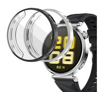 sciuU Coque compatible avec HUAWEI GT 5 41mm, [Ensemble de 2] Boîtiers Étui de Protection avec Protection D'écran en TPU flexible, Anti-Chocs Couverture pour Smart Watch GT5 41mm - Noir + Argent