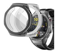 sciuU Coque Compatible avec Huawei GT 5 Pro 46mm, [Ensemble de 2] Boîtiers Étui de Protection avec Protection D'écran en TPU Flexible, Anti-Chocs Couverture pour Smart Watch GT5 Pro - Noir + Argent