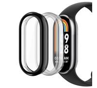 sciuU Coque Compatible avec Xiaomi Mi Smart Band 8, [Ensemble de 2] Boîtiers Étui de Protection avec Protection D'écran en TPU Flexible, Anti-Chocs Spécialement pour mi Band 8 - Noir + Argent