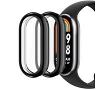 sciuU Coque Compatible avec Xiaomi Mi Smart Band 8 Montre de Sport, [2 ×] Boîtiers Étui de Protection avec Protection D'écran en TPU Flexible, Anti-Chocs Spécialement pour mi Band 8 - Noir * 2