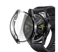 sciuU Coque pour Huawei GT 3 46mm, Boîtiers Étui de Protection avec Protection D'écran en TPU Flexible, Anti-Chocs Spécialement pour Smart Watch GT3 - Noir