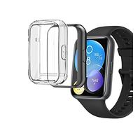 sciuU Coque pour Huawei Watch Fit 2 Smartwatch 1,74", [Ensemble de 2] Boîtiers Étui de Protection avec Protection D'écran en TPU Flexible, Anti-Chocs Spécialement pour Smart Watch Fit2 - Noir+Clair