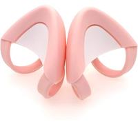 sciuU Kitty Ears Décoratif pour Casque, Oreilles en Silicone Décoration de Chat Mignon, Compatible avec Gaming Headsets Sony/HyperX, Installation avec Sangles de Fixation Réglables, Rose + Blanc