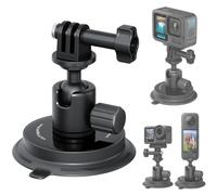 sciuU Support Magnétique - compatible avec GoPro, DJI Action, Insta360 X5 / X4 / Ace Pro & Caméras d'Action - Adaptateur à vis 1/4″, Tête à rotule 360°, Design Magnétique & Sillicone Ventouse Puissant